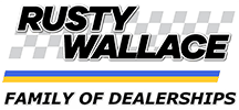 The Rusty Wallace Family of Dealerships logo is shown.